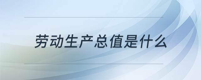 劳动生产总值是什么 劳动生产总值是什么
